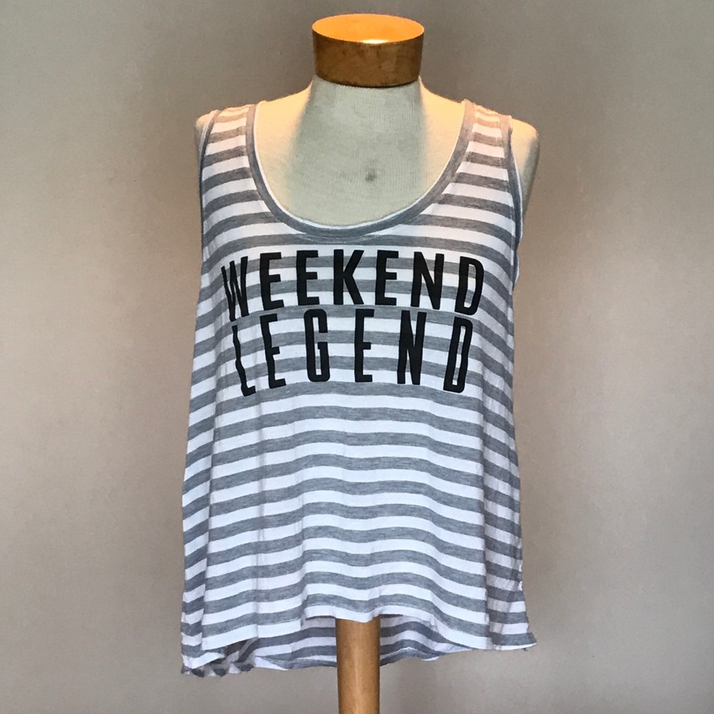 Weekend Legend Stripe tank by LA Threads Large